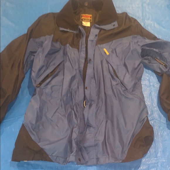 Men's Blue and Black Raincoat - Picture 1 of 8
